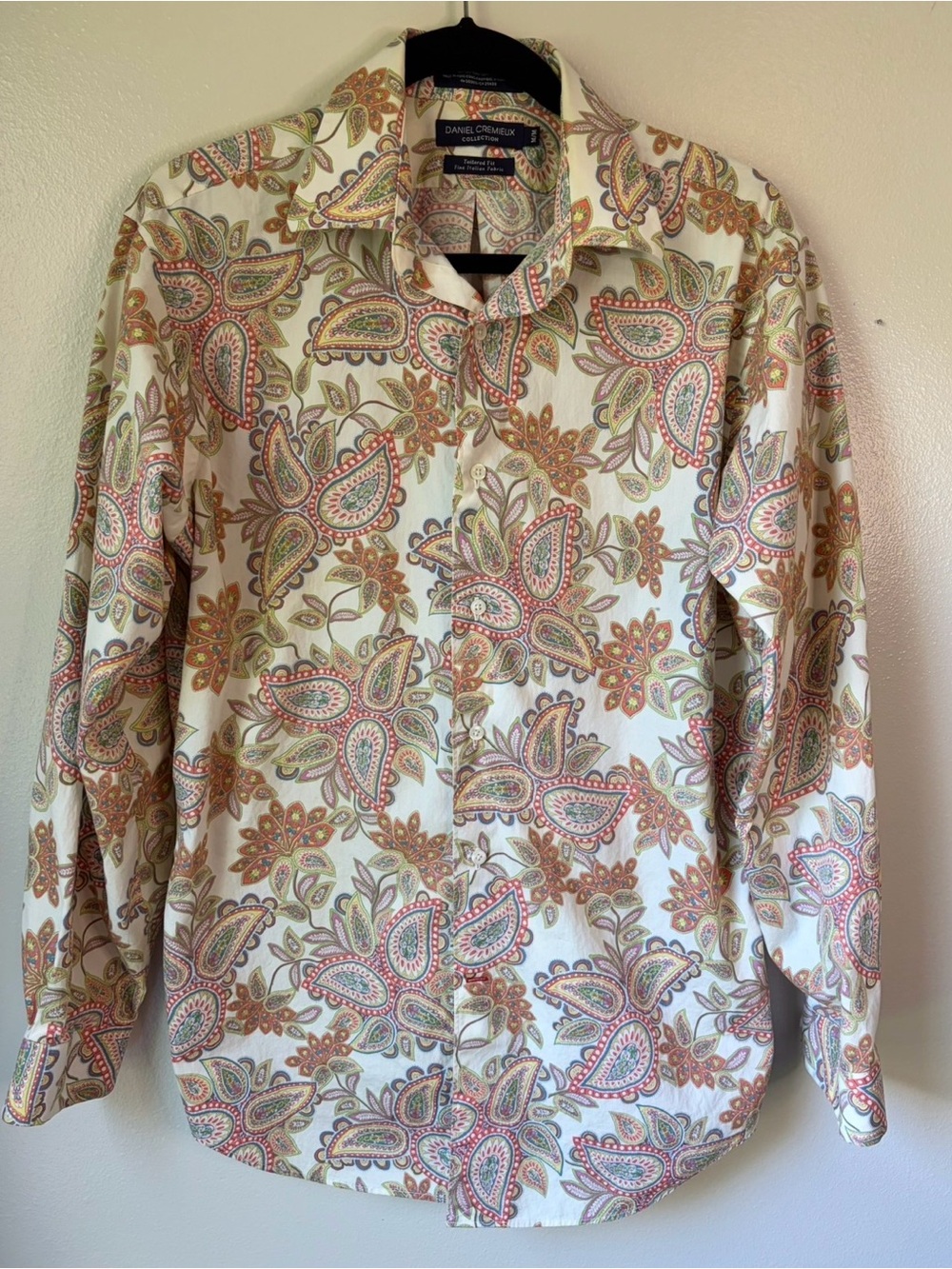 Daniel Cremieux Collection Italian Fabric Retro Paisley Button-Up Shirt - Size M